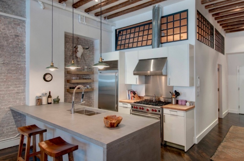 Кухня в стиле лофт – индустриальные мотивы для комфортной жизни			