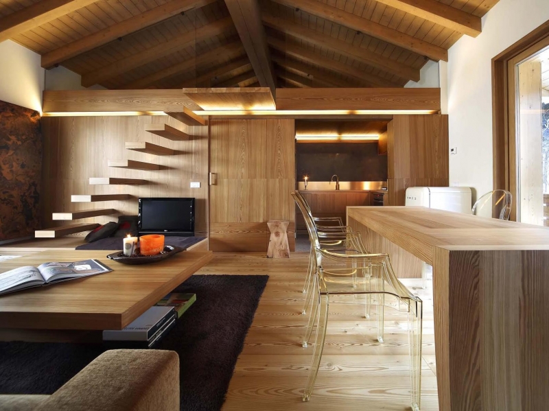 Деревянный дом внутри: оригинальные идеи стильного интерьера			