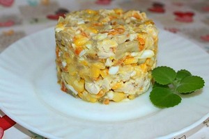 Рецепты аппетитных салатов с грибами и кукурузой