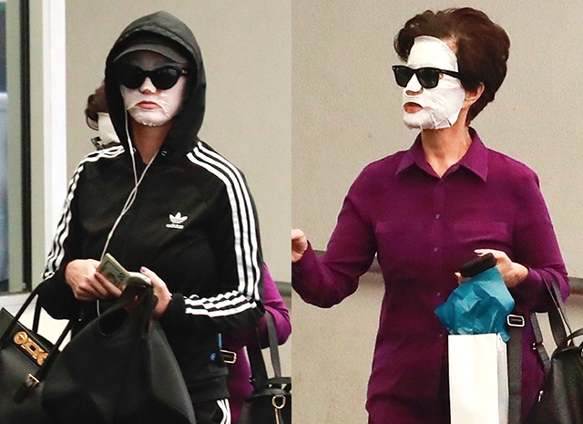 Ничего необычного: Кэти Перри и ее мама в косметических масках на прогулке в Беверли-Хиллз
